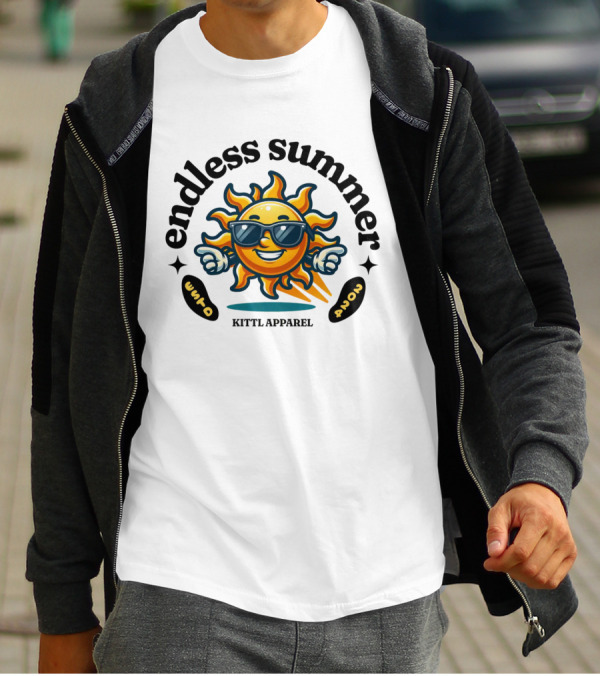 Endless Summer Kittl Apparel Sun With Sunglasses T-Shirt