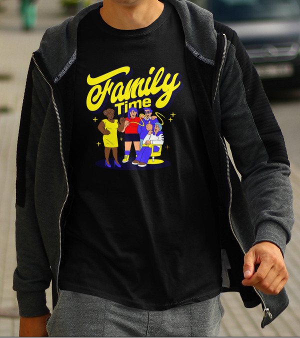 Family Time Lively Group Hug Together T-Shirt