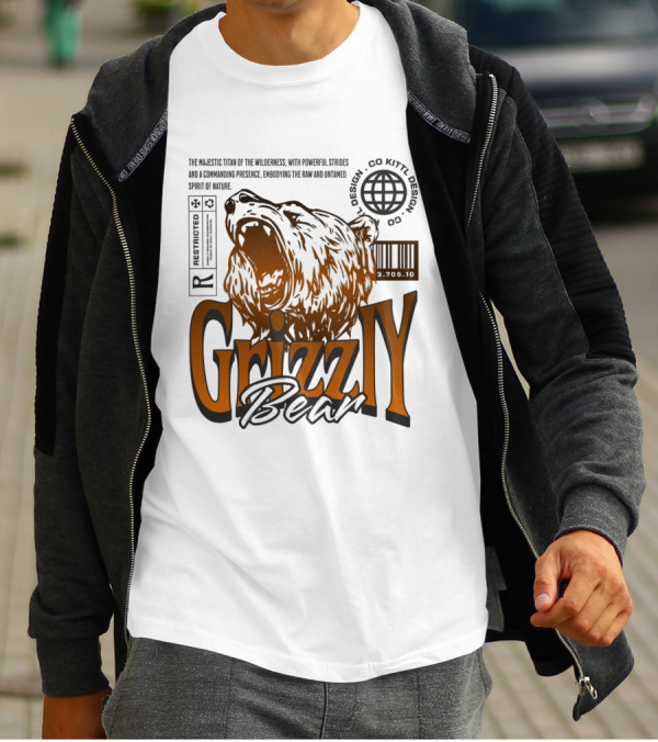 Grizzly The Majestic Titan Of The Wilderness Untamed Spirit T-Shirt