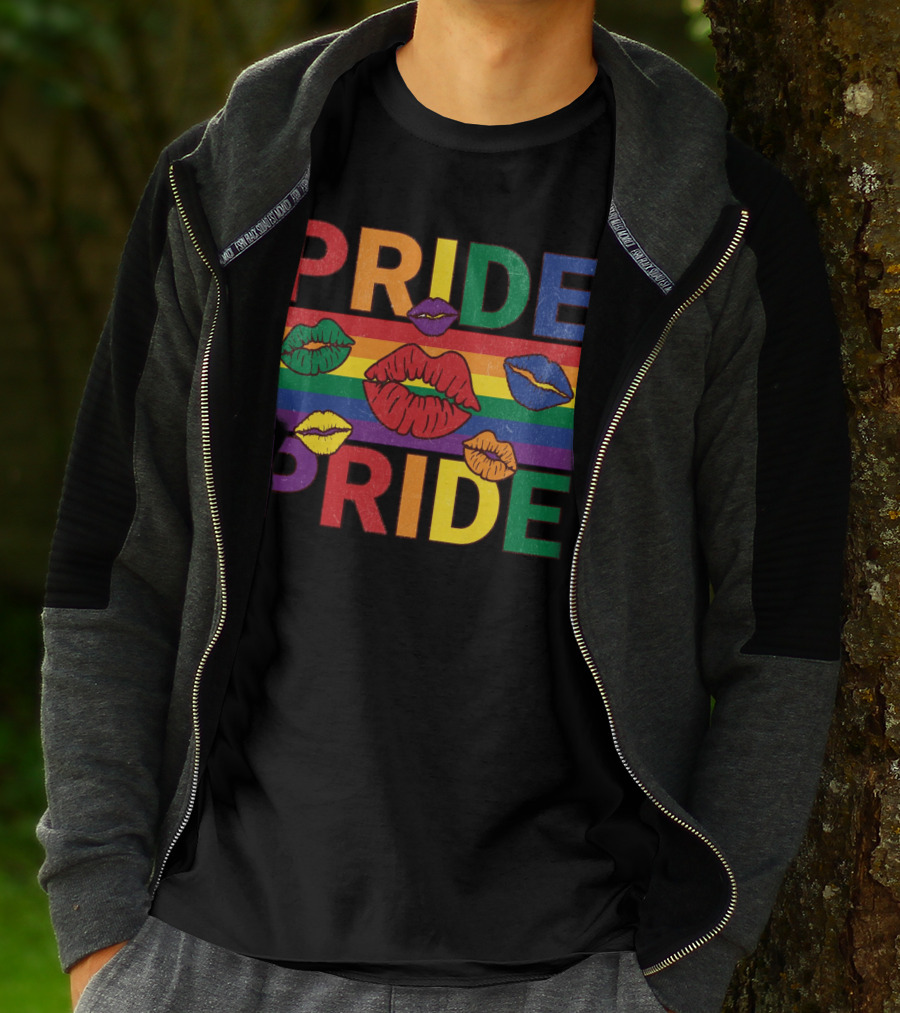 Pride Kisses Rainbow Lips Pride T-Shirt