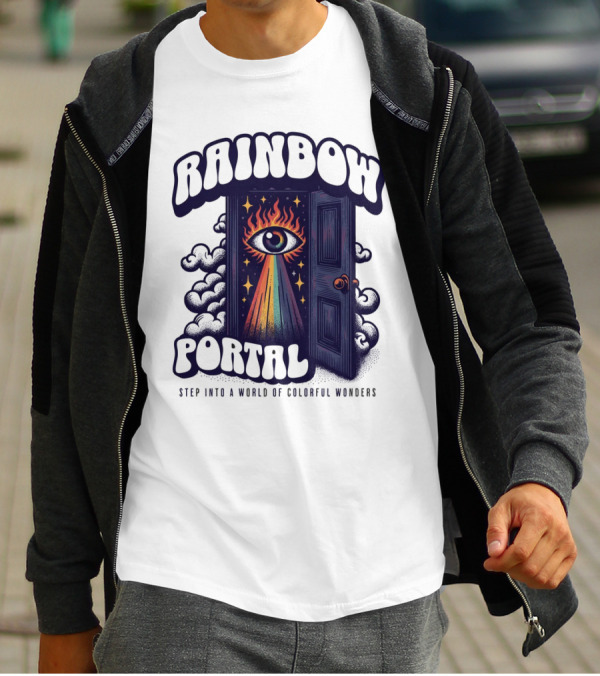 Rainbow Portal Step Into A World Of Colorful Wonders T-Shirt