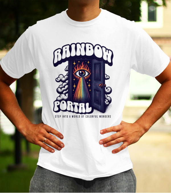 Rainbow Portal Step Into A World Of Colorful Wonders T-Shirt