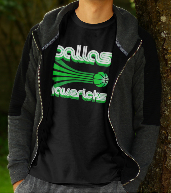 Dallas Mavericks Retro Green Basketball T-Shirt