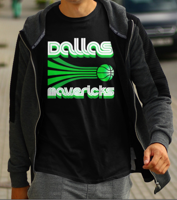 Dallas Mavericks Retro Green Basketball T-Shirt