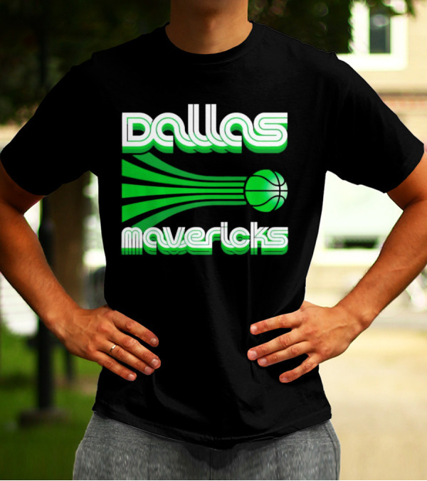 Dallas Mavericks Retro Green Basketball T-Shirt