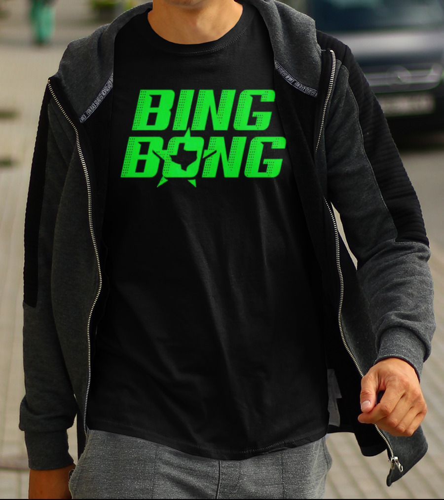 Dallas Stars Bing Bong Sports Text Logo Star Emblem T-Shirt