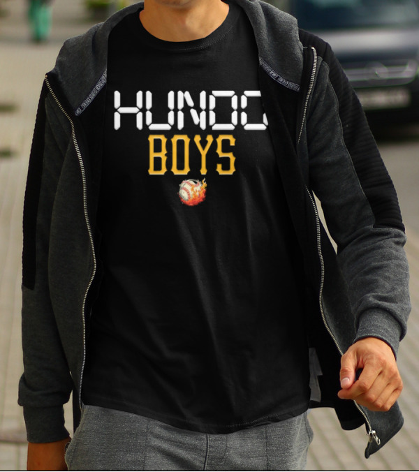 Hundo Boys Baseball Flame T-Shirt