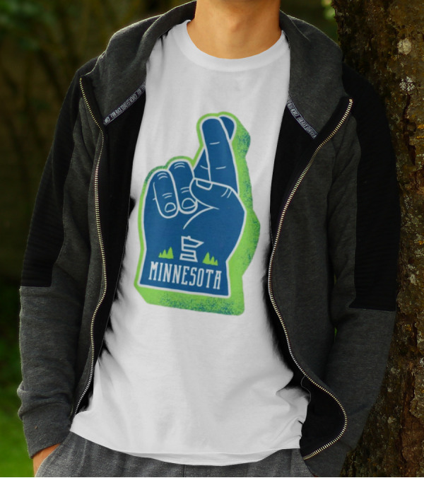 Minnesota Timberwolves Fingers Crossing Foam Hand T-Shirt