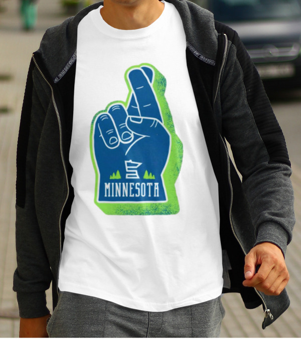 Minnesota Timberwolves Fingers Crossing Foam Hand T-Shirt
