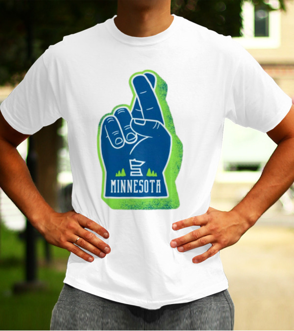 Minnesota Timberwolves Fingers Crossing Foam Hand T-Shirt