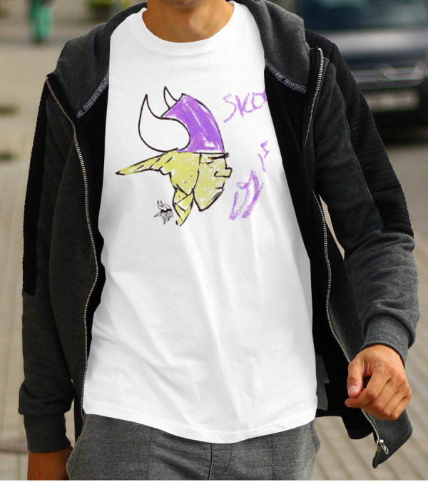 Skol Vikings Helmet Sketch Rookies Paint Minnesota Vikings T-Shirt