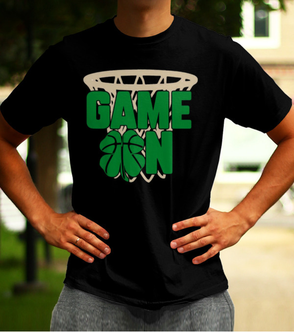 Boston Celtics Game On Basketball Net Clover T-Shirt