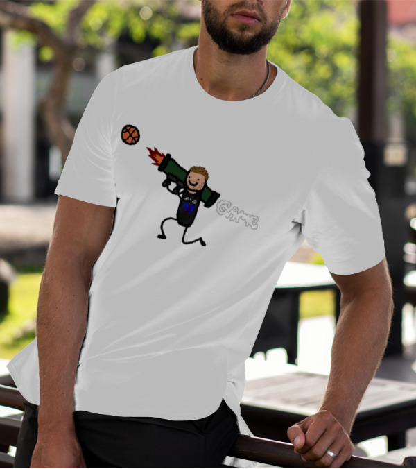 Dallas Mavericks Luka Doncic Bazooka Doncic Cartoon Basketball Action T-Shirt