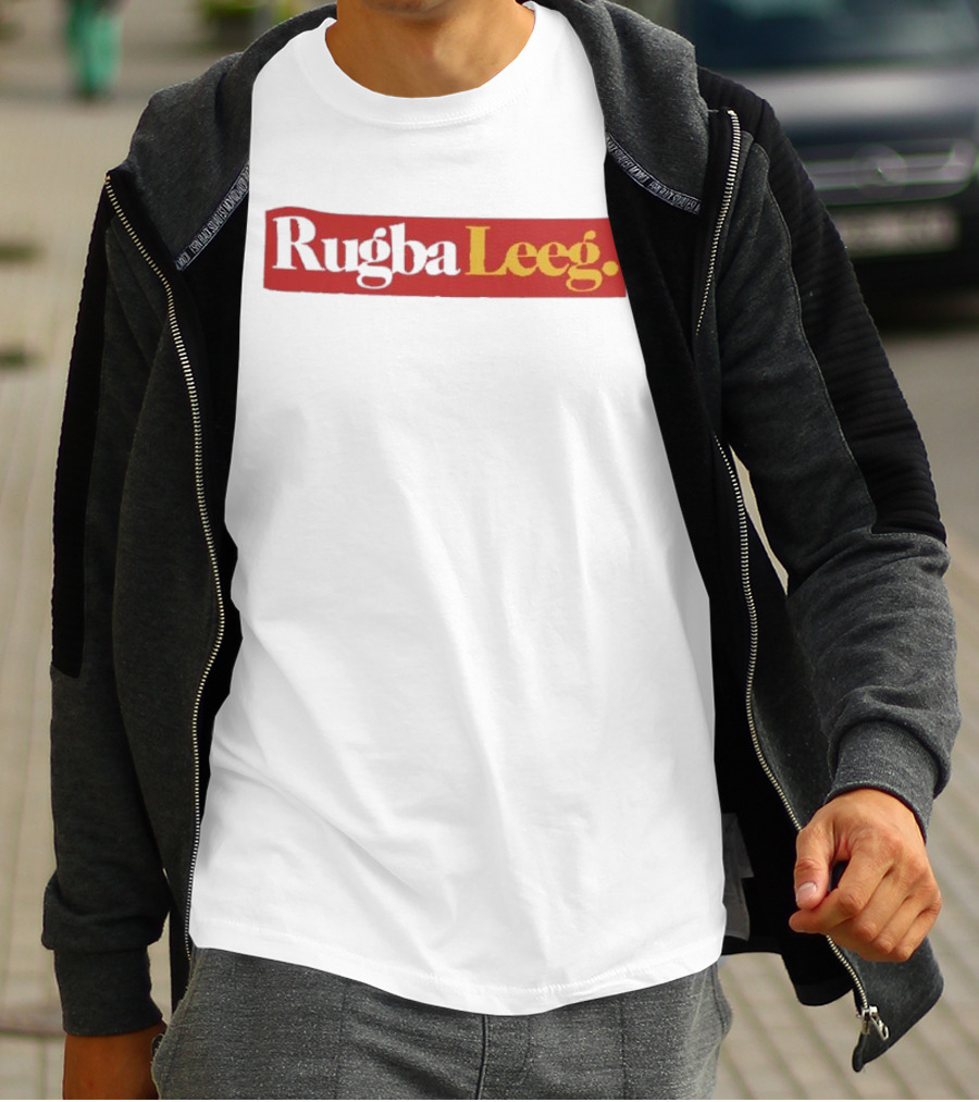 Rugba Leeg Bold Red Yellow Box Text T-Shirt