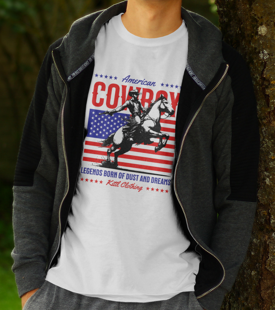 American Cowboy Legends Born Of Dust And Dreams Kittl Clothing T-Shirt