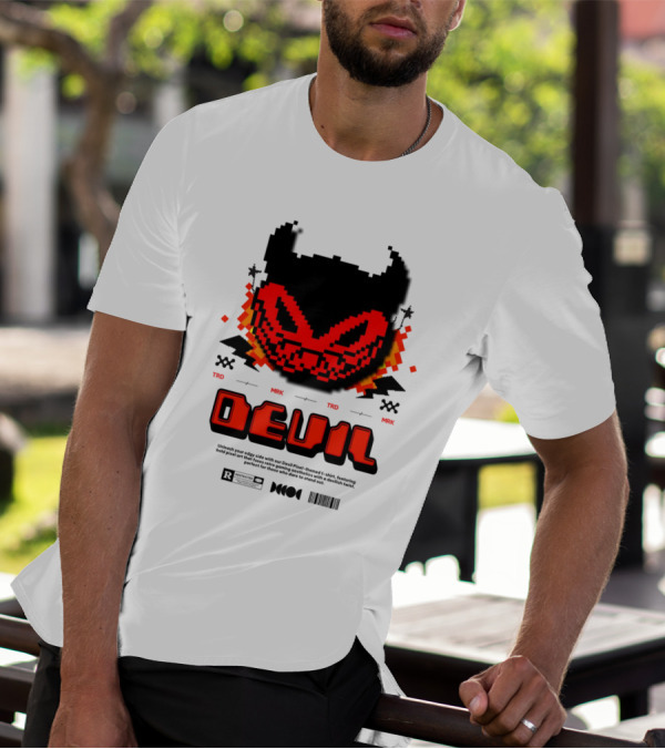 DEVIL PIXELS TRD MRK RETRO PIXEL ART FACE T-Shirt