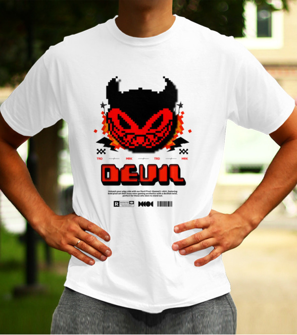 DEVIL PIXELS TRD MRK RETRO PIXEL ART FACE T-Shirt