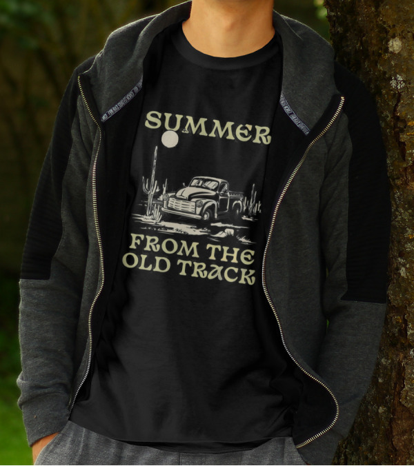 SUMMER FROM THE OLD TRACK Desert Adventure Truck Cactus Scene T-Shirt