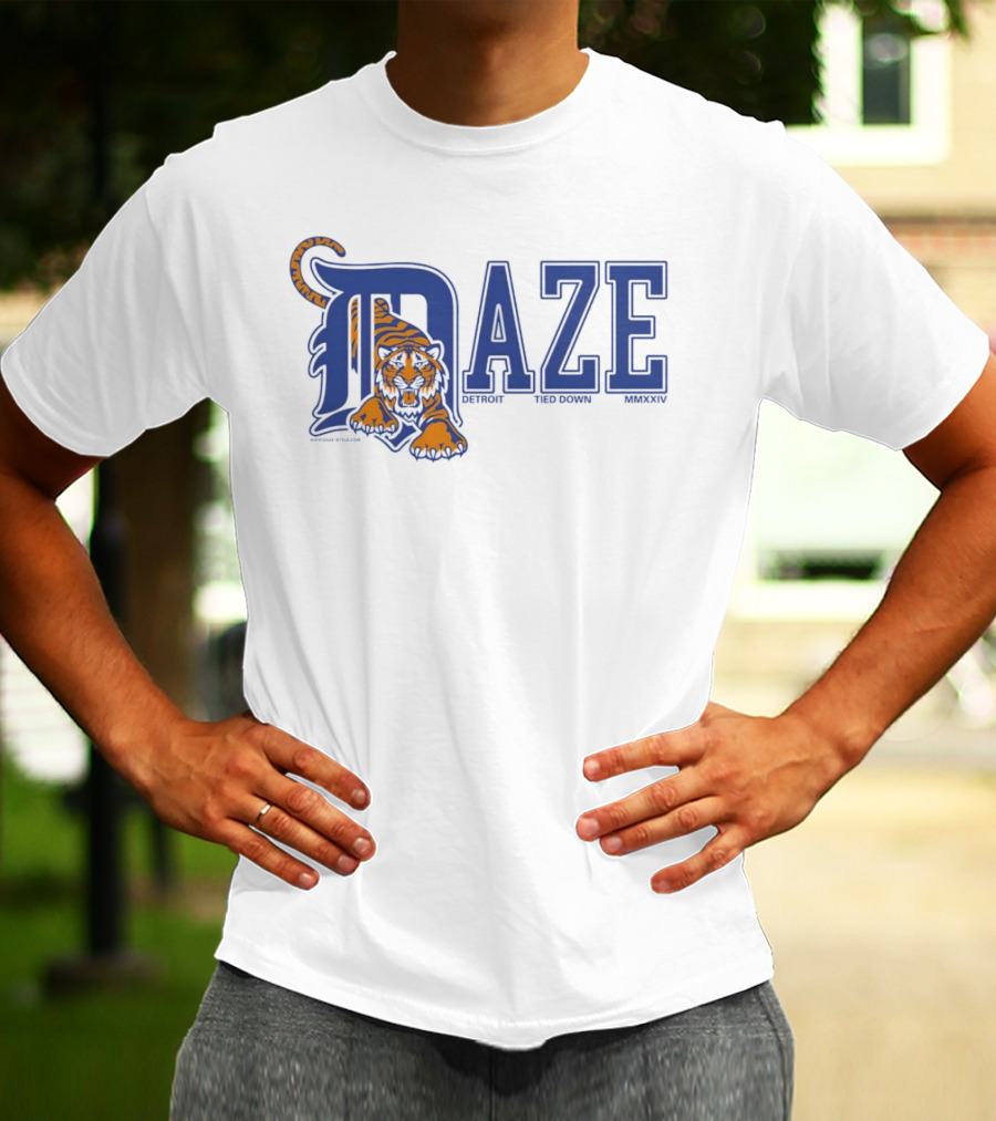 Daze Detroit Tiger Tied Down MMXXIV T-Shirt