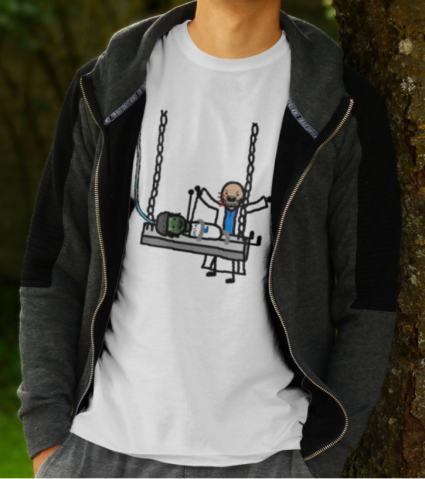 Dereck Its A Live-Ly Frankenstein Doctor With Green Zombie On Medical Table T-Shirt