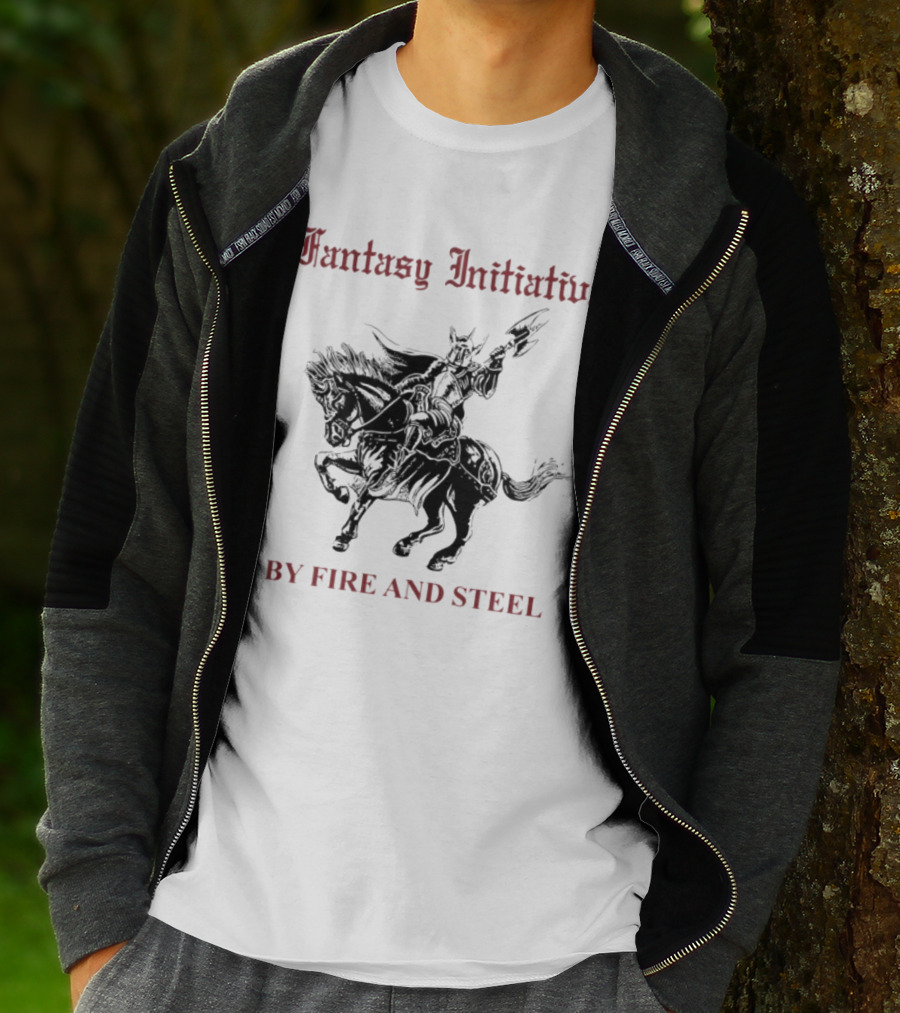 Fantasy Initiative By Fire And Steel Knight On Horseback T-Shirt
