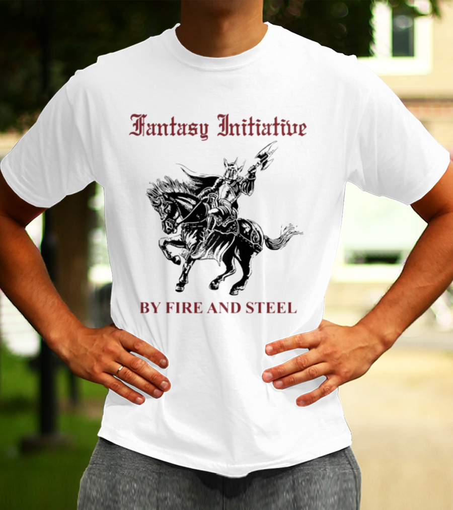 Fantasy Initiative By Fire And Steel Knight On Horseback T-Shirt