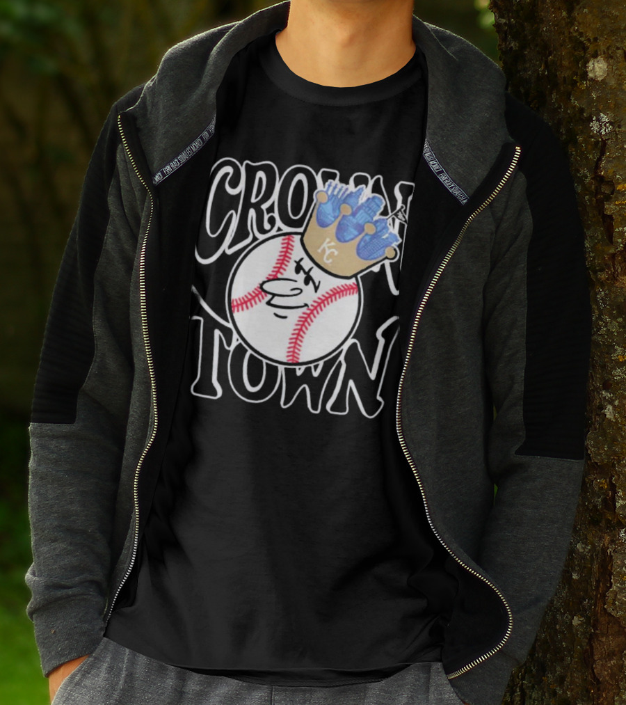 Crown Town Kansas City Royals Baseball Character With Crown T-Shirt
