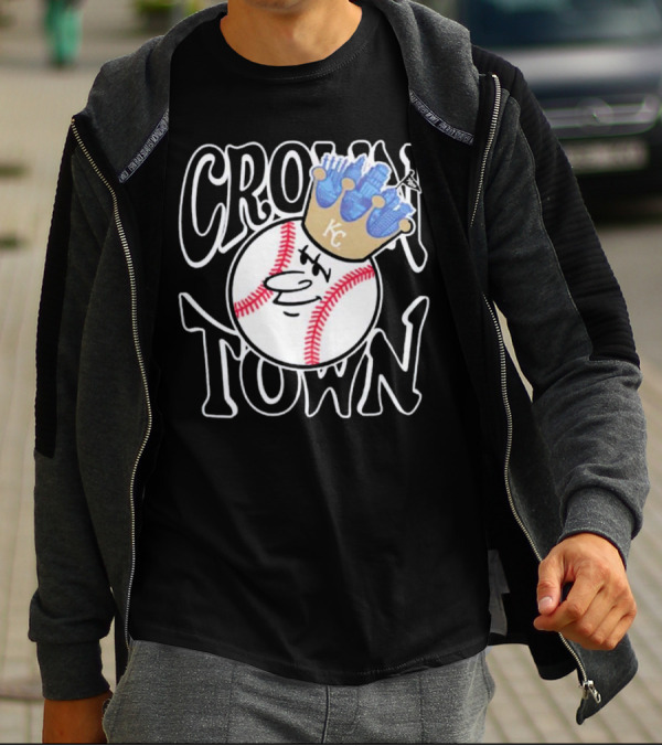 Crown Town Kansas City Royals Baseball Character With Crown T-Shirt