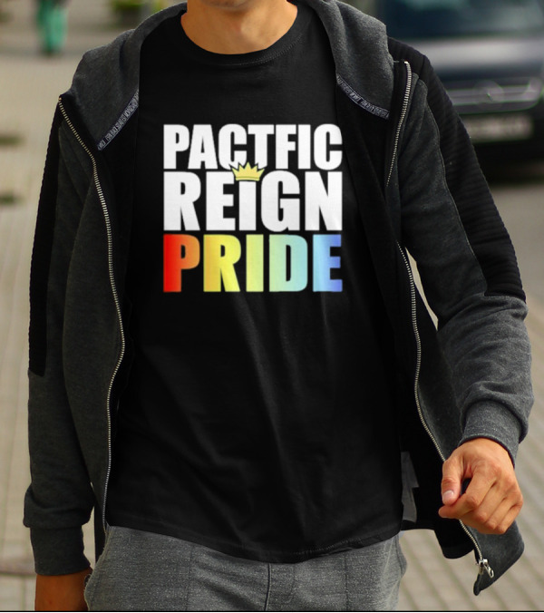 Pacific Reign Pride Crown Rainbow Colors T-Shirt