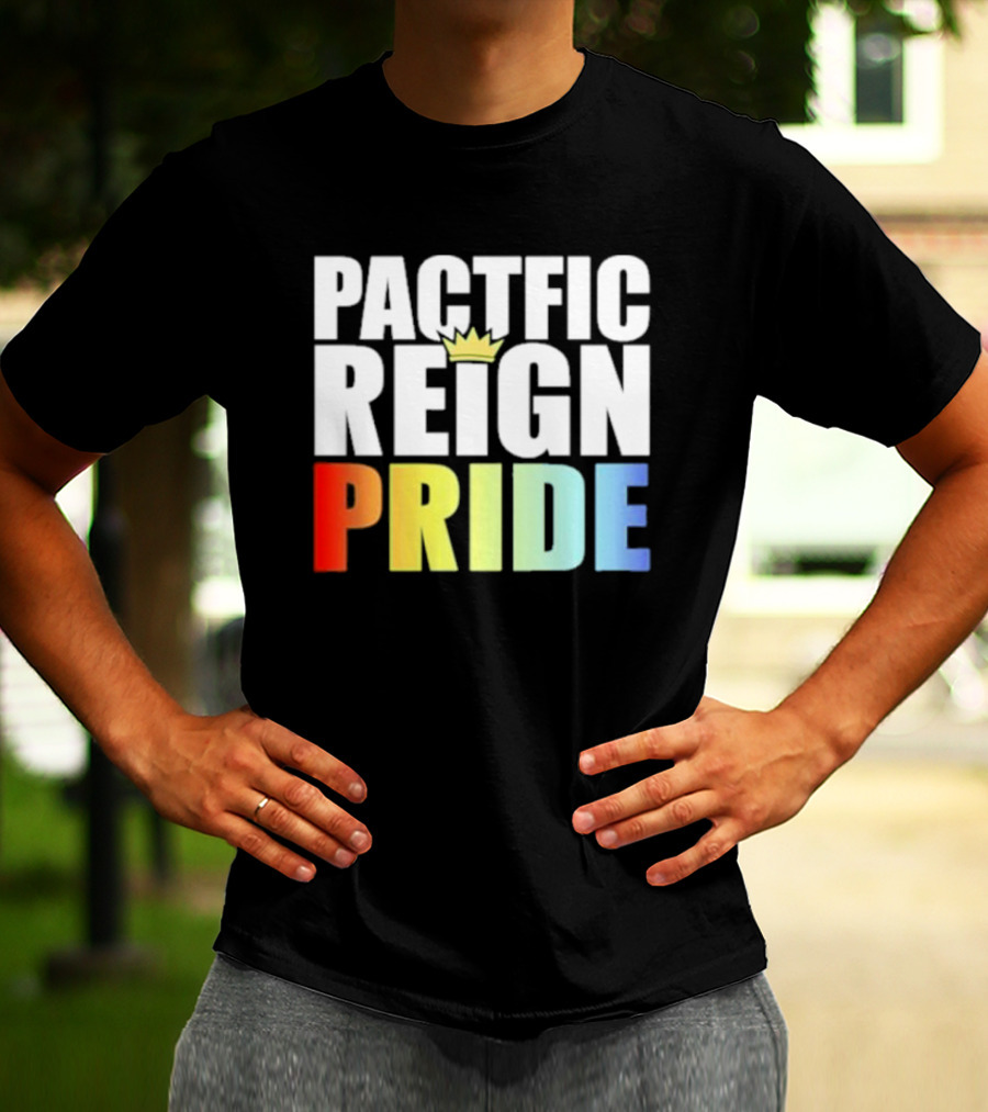 Pacific Reign Pride Crown Rainbow Colors T-Shirt