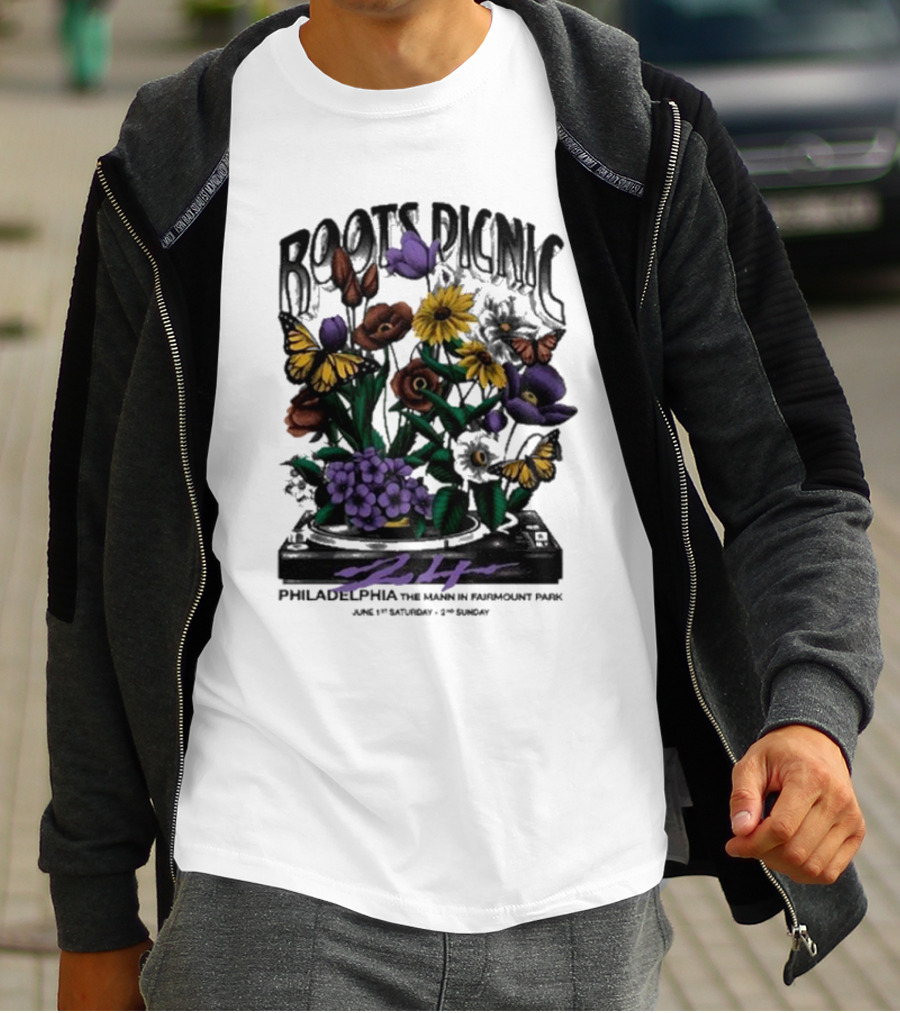 Roots Picnic Philadelphia Fairmount Park Flowers June T-Shirt