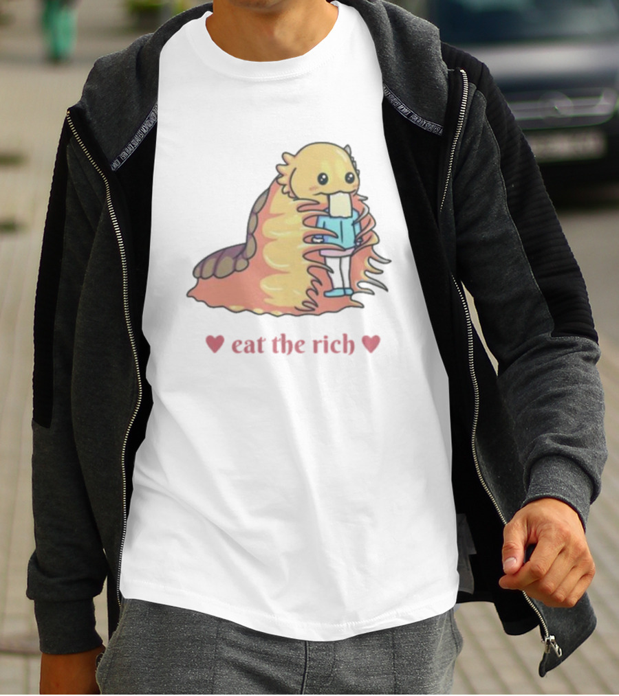 The Space Slug Eat The Rich Heart T-Shirt