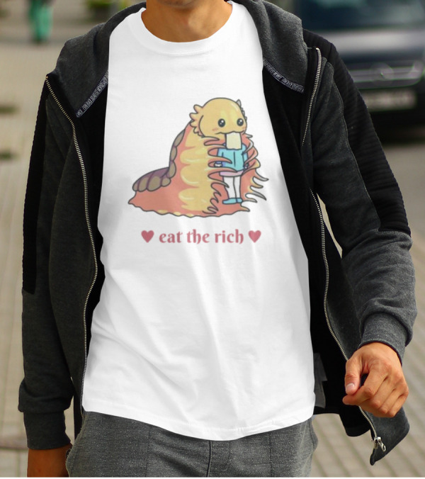 The Space Slug Eat The Rich Heart T-Shirt