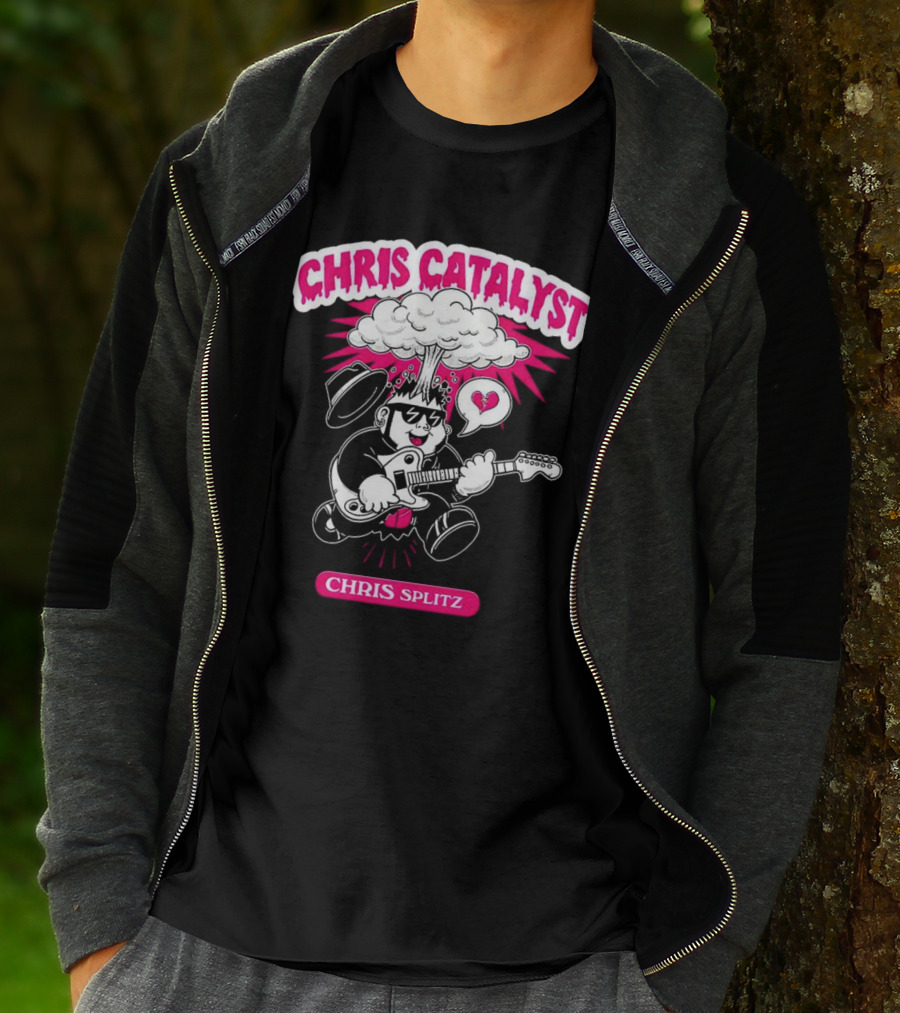 Chris Catalyst Chris Splitz Guitar Explosion Heart T-Shirt