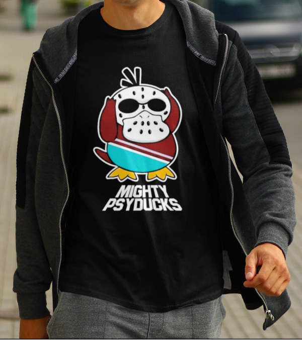 Mighty Psyducks Confused Duck Hockey Mask T-Shirt