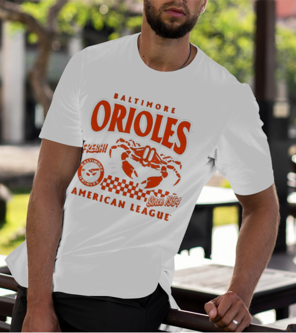 Baltimore Orioles Fresh Crab Since 1954 American League Baseball Retro Team T-Shirt