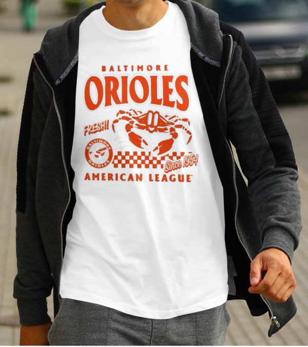 Baltimore Orioles Fresh Crab Since 1954 American League Baseball Retro Team T-Shirt