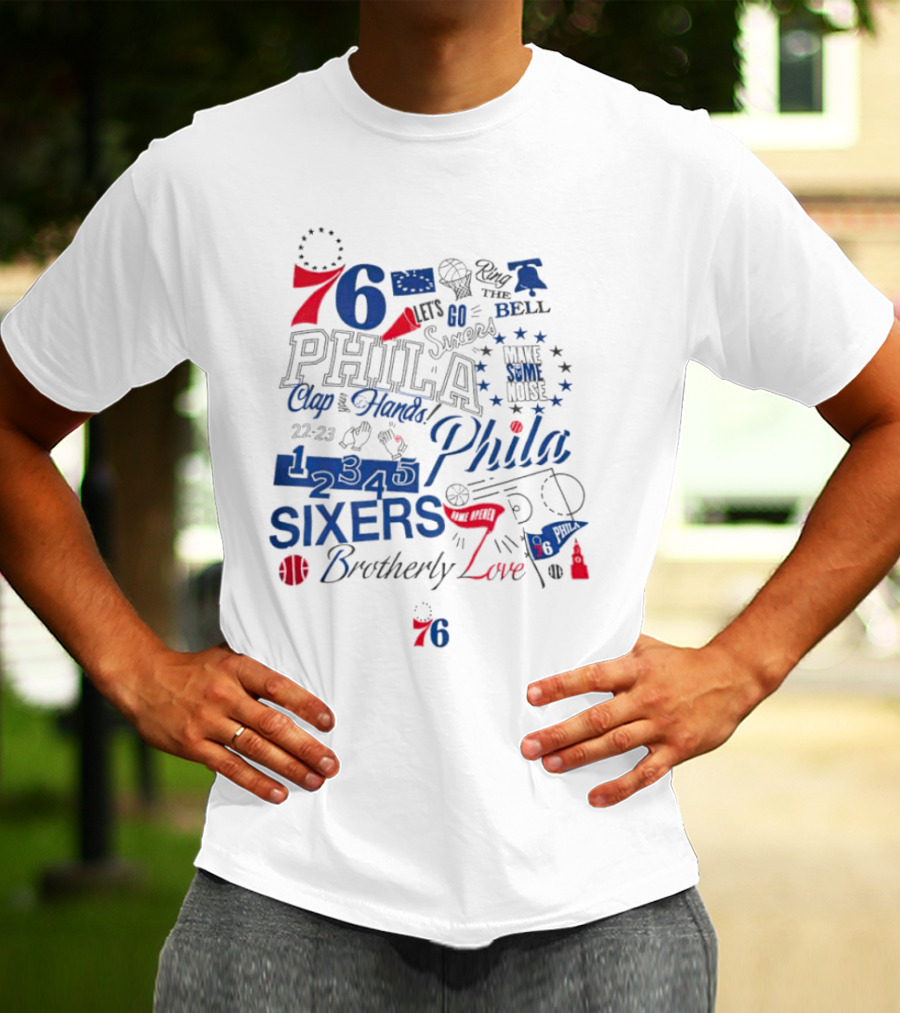Philadelphia 76ers Clap Hands Go Phila Sixers Stars 76 1949 T-Shirt