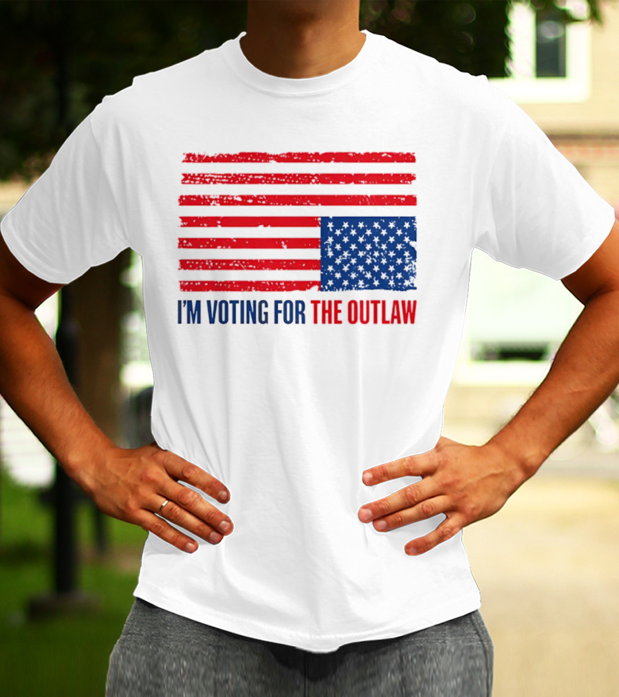 USA Flag I'm Voting For The Outlaw Distressed American T-Shirt