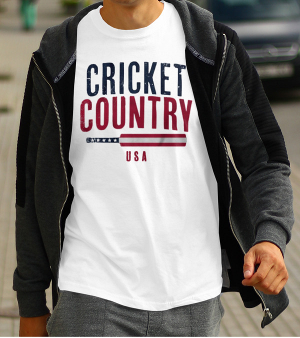 Cricket Country USA American Flag Bat T-Shirt