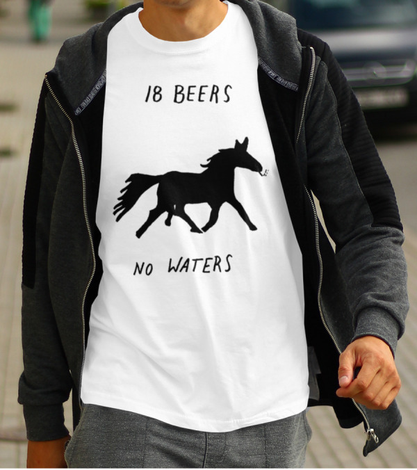 18 Beers No Waters Horse Silhouette Smoking Pipe T-Shirt