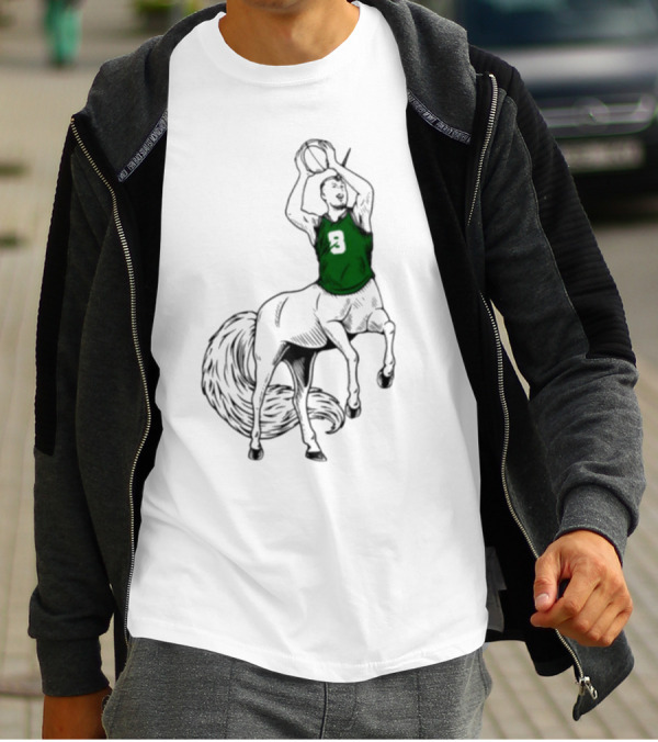 Kristaps Porzingis Unicorn Centaur Basketball Jumper 9 T-Shirt