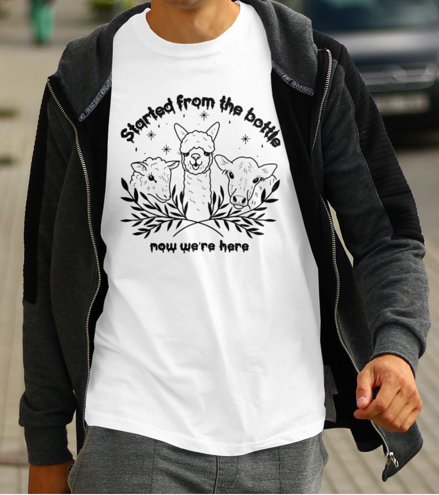 Started From The Bottle Now We're Here With Sheep And Stars T-Shirt