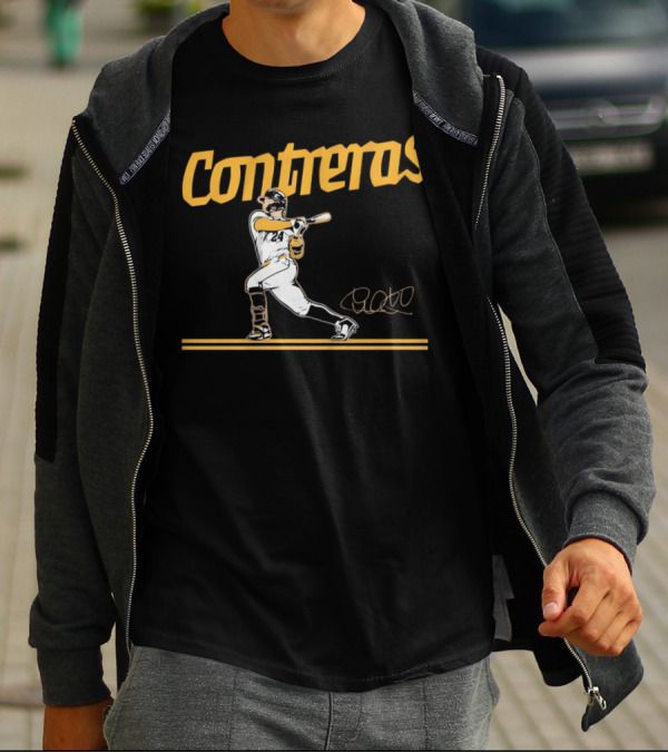 Contreras Milwaukee Brewers Slugger Swing Signature T-Shirt