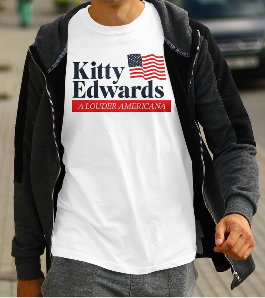 Kitty Edwards A Louder Americana American Flag T-Shirt