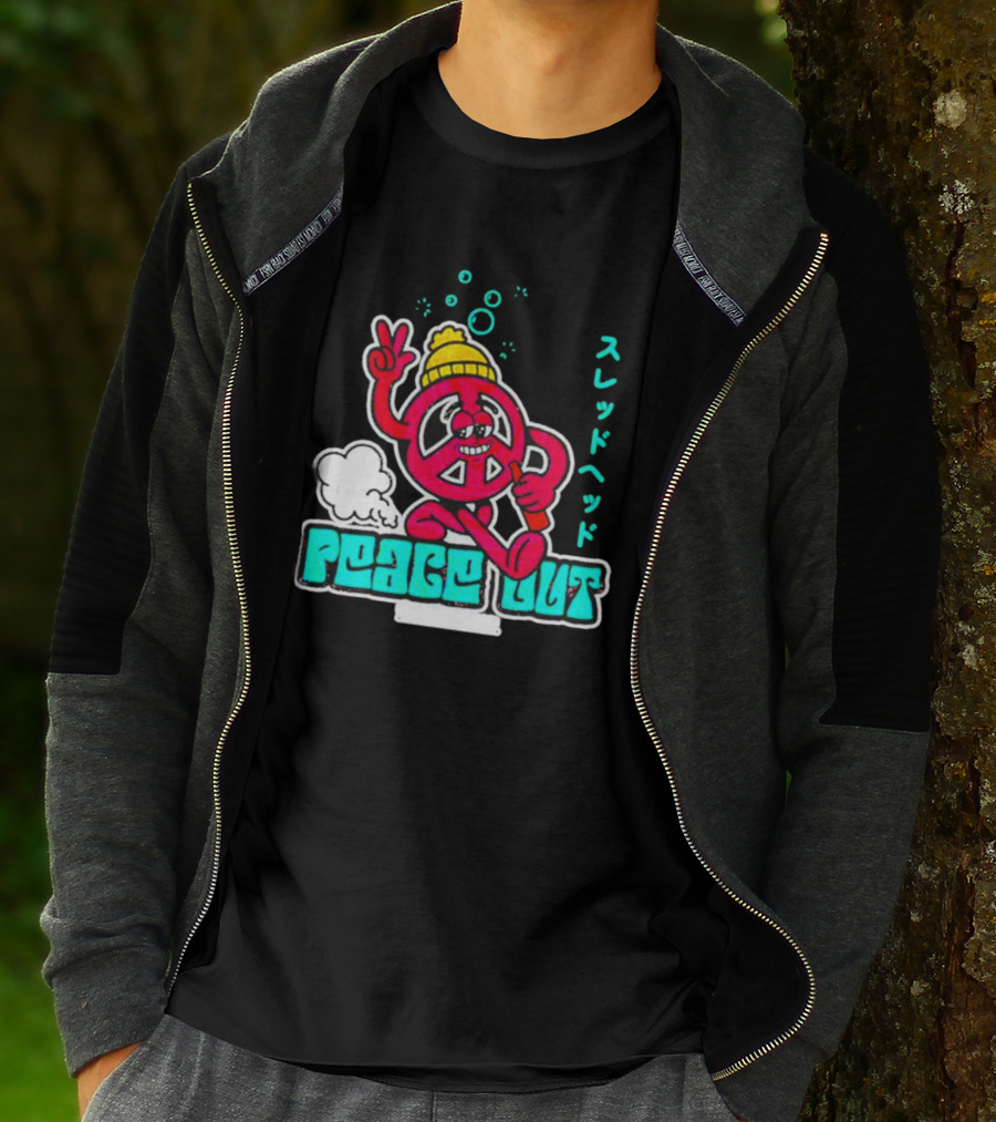 Peace Out Threadhead Japanese Text Bubble Elements T-Shirt