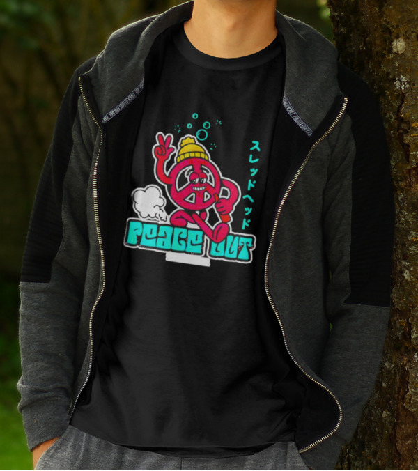 Peace Out Threadhead Japanese Text Bubble Elements T-Shirt