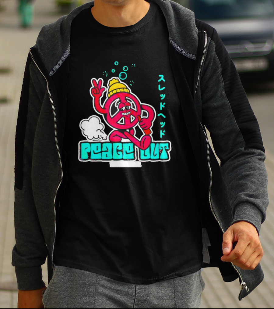 Peace Out Threadhead Japanese Text Bubble Elements T-Shirt
