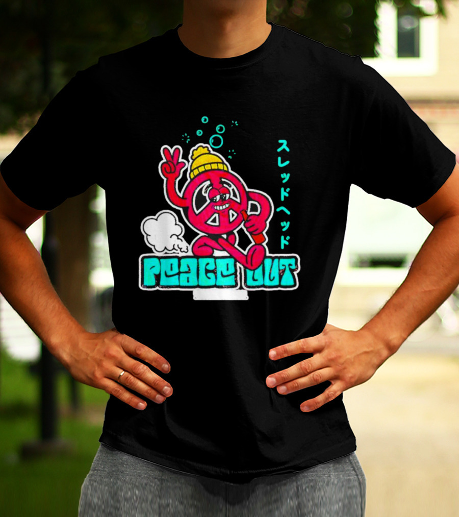 Peace Out Threadhead Japanese Text Bubble Elements T-Shirt