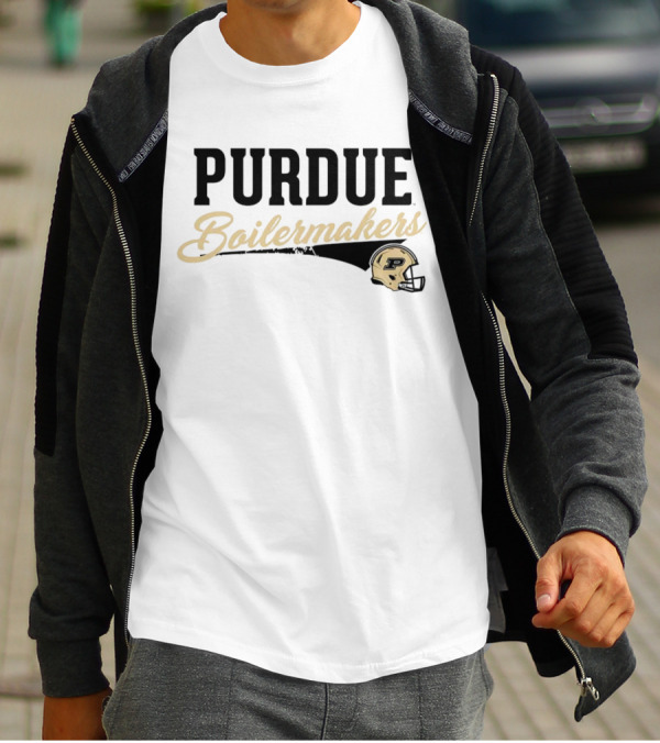 Purdue Boilermakers Script With Iconic Helmet T-Shirt